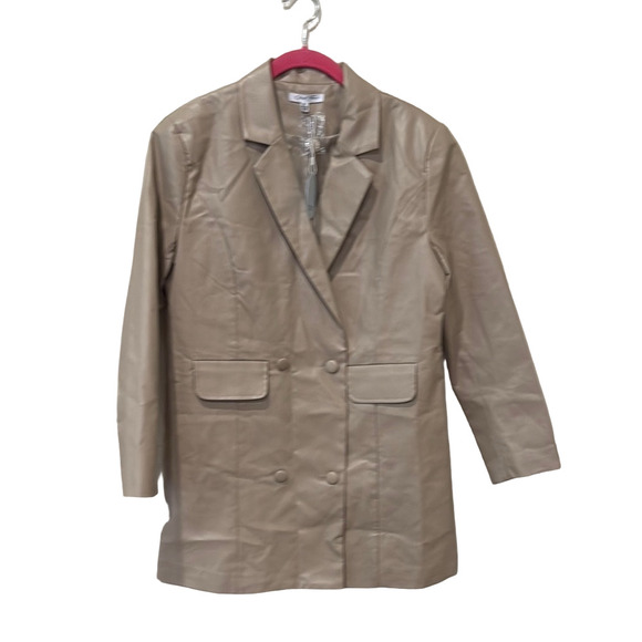 cloud ten Jackets & Blazers - Cloud Ten NWT faux leather long button down jacket, medium